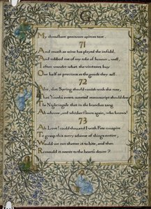 (Folio inteiro) O Rubaiyat de Omar Khayyam, versos 71 - 73. C de Edward Coley and Morris William Burne Jones