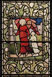 Wilden, Todos os Santos, Morris & Co., Edward Burne-Jones, John Henry Dearle (1859-1932), A Criança com Anjo da Guarda, 1902-1914, Louisa, Alfred, Os Baldwins, Primeiro Ministro, Metodista, Worcestershire,