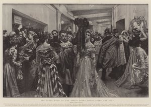 A sala de camuflagem da Ópera de Berlim depois da peça (litografia)