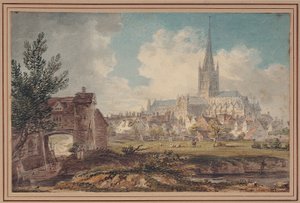 Norwich Cathedral from the South-East (lápis, tinta e aguarela sobre papel) de Edward Dayes