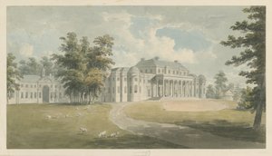 Shugborough Hall: pintura em aquarela, nd [ Final do século XVIII] de Edward Dayes