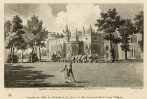 Strawberry Hill, Twickenham, Londres, a sede do Honorável Horace Walpole de Edward Dayes