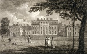 Vista da Buckingham House, gravada por W. Knight, publicada em 1799