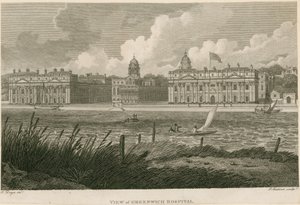 Vista, de, greenwich, hospitalar, londres