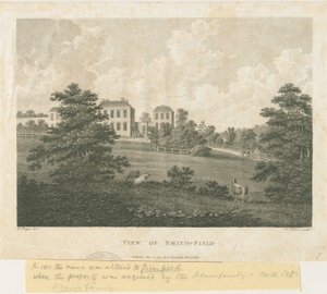 Wolstanton - "Vista de Smith-Field": gravura, nº [c 1794] de Edward Dayes