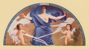 Calíope, musa da poesia épica e da eloquência (litografia a cores) de Edward Emerson Simmons