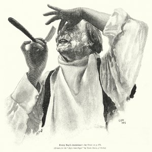 Homem a barbear-se (litografia) de Edward Ertz
