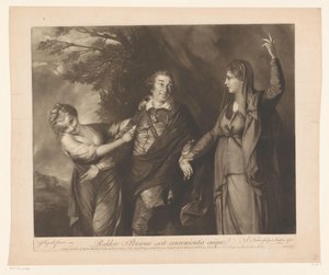 Retrato de David Garrick entre personificações de comédia e tragédia
Reddere Personae scit convenientia cuique (título sobre o objecto) de Edward Fisher
