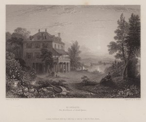 Villa Diodati, a residência de Lord Byron (gravura) de Edward Francis (after) Finden