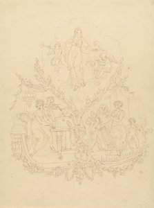 Figuras Femininas e Instrumentos Musicais Putti Tocados de Edward Francis Burney