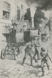 Gurney e o seu maravilhoso motor (litografia) de Edward Frederick Skinner