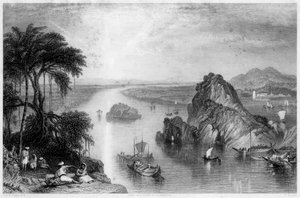 Rochas em Colgong no Ganges, Índia, 1838