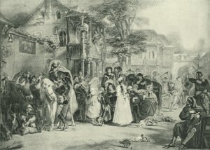 Chaucer e os Peregrinos de Canterbury (gravura) de Edward Henry Corbould