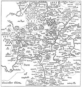 Um mapa de Stratford-upon-Avon e seus arredores, 1610 1885.