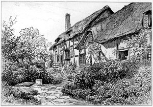 Casa de Anne Hathaways em Shottery, Stratford-upon-Avon, Warwickshire, 1885 de Edward Hull