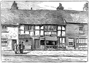 Local de nascimento de Shakespeares antes da restauração, Stratford-upon-Avon, Warwickshire, 1885.