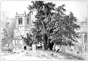Igreja de Snitterfield, Snitterfield, Warwickshire, 1885.