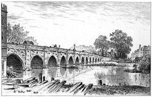 Ponte de Stratford, Stratford-em cima-Avon, Warwickshire, 1885.