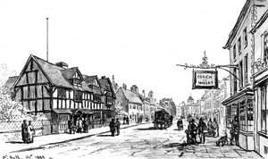 O local de nascimento de Shakespeare, Stratford-upon-Avon, Warwickshire, 1885.