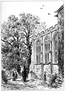 A capela-mor da igreja de Stratford, Stratford-upon-Avon, Warwickshire, 1885.