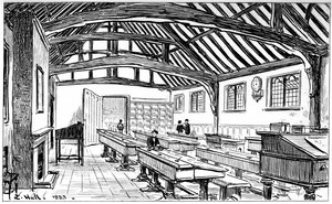 A escola secundária, Stratford-upon-Avon, Warwickshire, 1885.