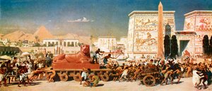 Israel no Egito (litografia a cores) de Edward John (after) Poynter