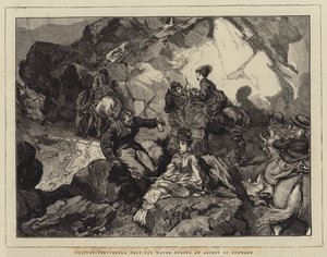 Esboços de férias, uma parada para a água durante uma subida de Snowdon de Edward John Gregory