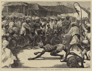Esboços indianos, tigres humanos no festival Mohurrum