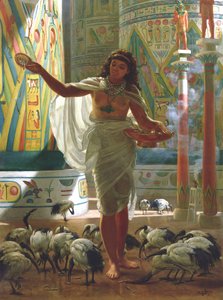 Alimentando o Íbis Sagrado nos Salões de Karnac (óleo sobre tela) de Edward John Poynter