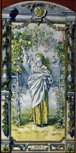 Maio, de uma série de painéis de azulejos para a Dutch Kitchen, 1867-8 de Edward John Poynter