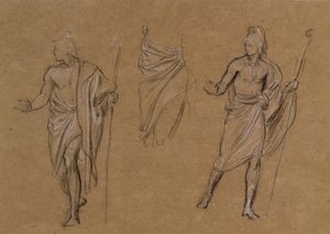 Estudo de pastores, c.1875 (giz no papel) de Edward John Poynter