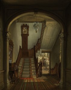 Relógio antigo nas escadas, 1868