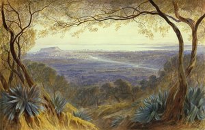 Uma vista distante de Nice das colinas de Edward Lear