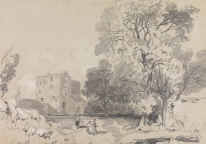 Uma casa-torre em ruínas de Edward Lear
