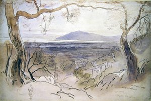 Uma Vista sobre Levkas, Ilhas Jónicas de Edward Lear