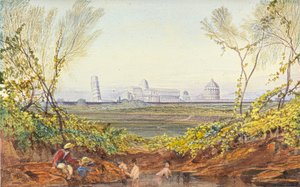 Um descanso a caminho de Pisa de Edward Lear