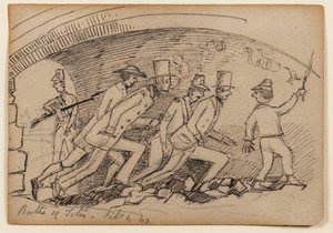 Banhos de Tito, 1840 (lápis, caneta e tinta sobre papel) de Edward Lear