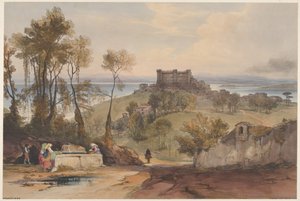 Vistas de Bracciano de Roma e seus arredores, chapa 2, 1841. de Edward Lear