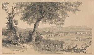 Campagna de Roma vista da Villa Mattei, da obra «Vistas de Roma e arredores», 1841 de Edward Lear