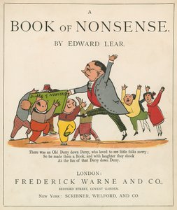 Capa de &39;A Book of Nonsense&39;, publicada por Frederick Warne and Co., Londres, c.1875 de Edward Lear