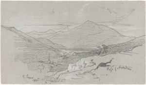 Vista montanhosa de Antrodoco de Edward Lear