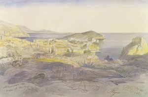 Ragusa (Dubrovnik), 5 a 6 de maio de 1866 (caneta, tinta e wc no papel) de Edward Lear