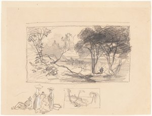 Esboços em Itália [recto] de Edward Lear