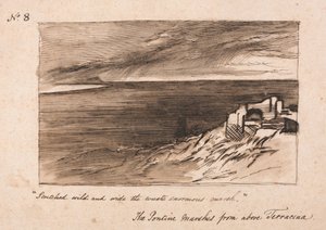 Os pântanos pontinos acima de Terracina de Edward Lear