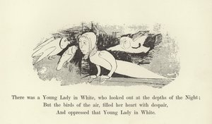 Havia uma jovem senhora de branco, que olhava para as profundezas da noite de Edward Lear
