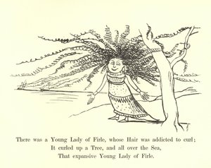 Havia uma jovem dama de Firle, cujo cabelo era viciado em enrolar de Edward Lear