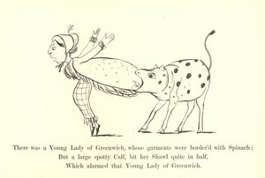 Havia uma jovem senhora de Greenwich, cujas roupas eram bordadas com espinafre de Edward Lear