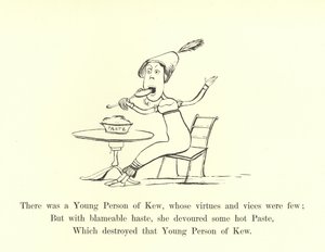 Havia um jovem de Kew, cujas virtudes e vícios eram poucos de Edward Lear