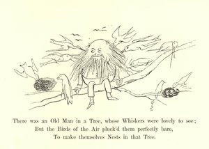 Havia um velho em uma árvore, cujos bigodes eram adoráveis de ver de Edward Lear