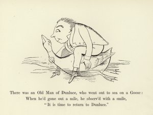 Houve um velho de Dunluce, que saiu para o mar em um ganso de Edward Lear